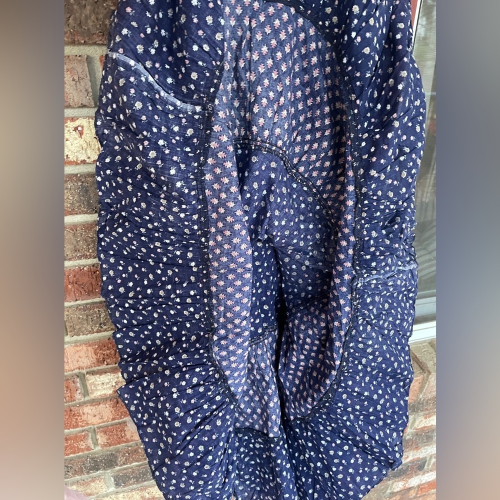 VTG 🦋Gunne Sax🦋 70’s Navy & Red Calico floral Cottage Core Prairie Dress✨ - Picture 14 of 16